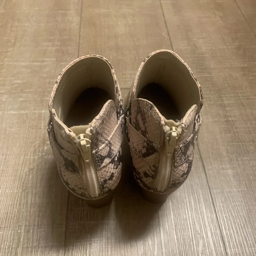 Fergalicious by fergie snake skin print booties brand new